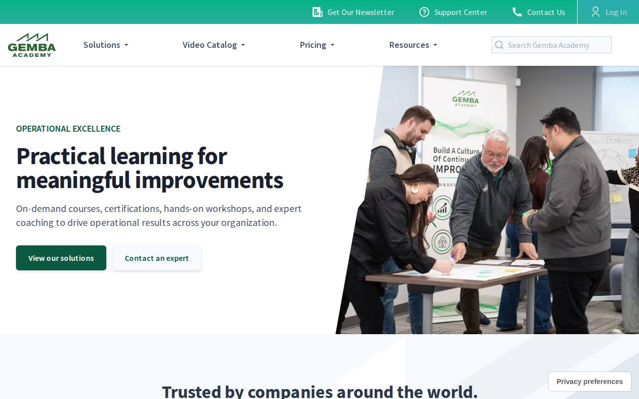 Portada de la web de Gemba Academy