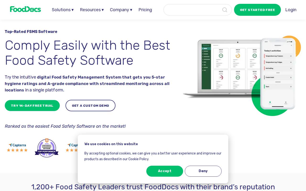 Portada de la web de FoodDocs (Estonia)