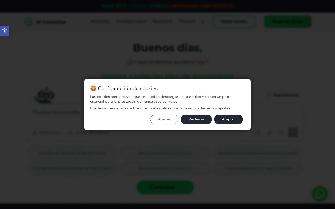 Portada de la web de AI Consultas, competidor directo de Blue J