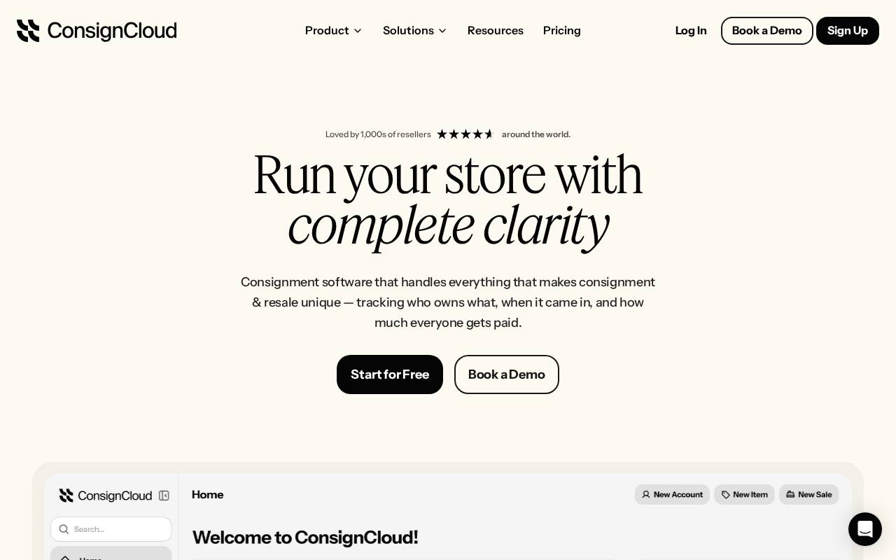 Portada de la web de ConsignCloud