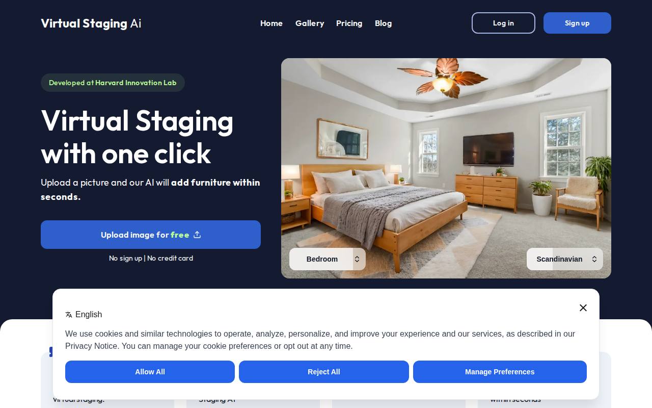Portada de la web de Virtual Staging AI