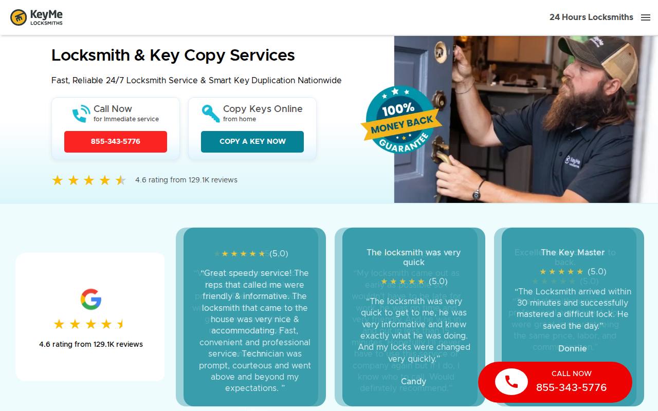 Portada de la web de KeyMe