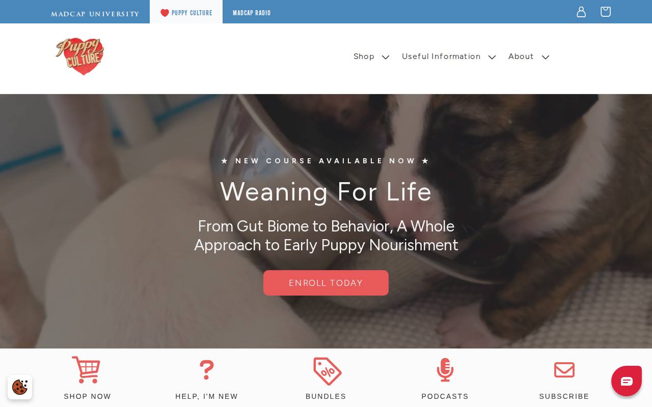 Portada de la web de Puppy Culture (Jane Killion)